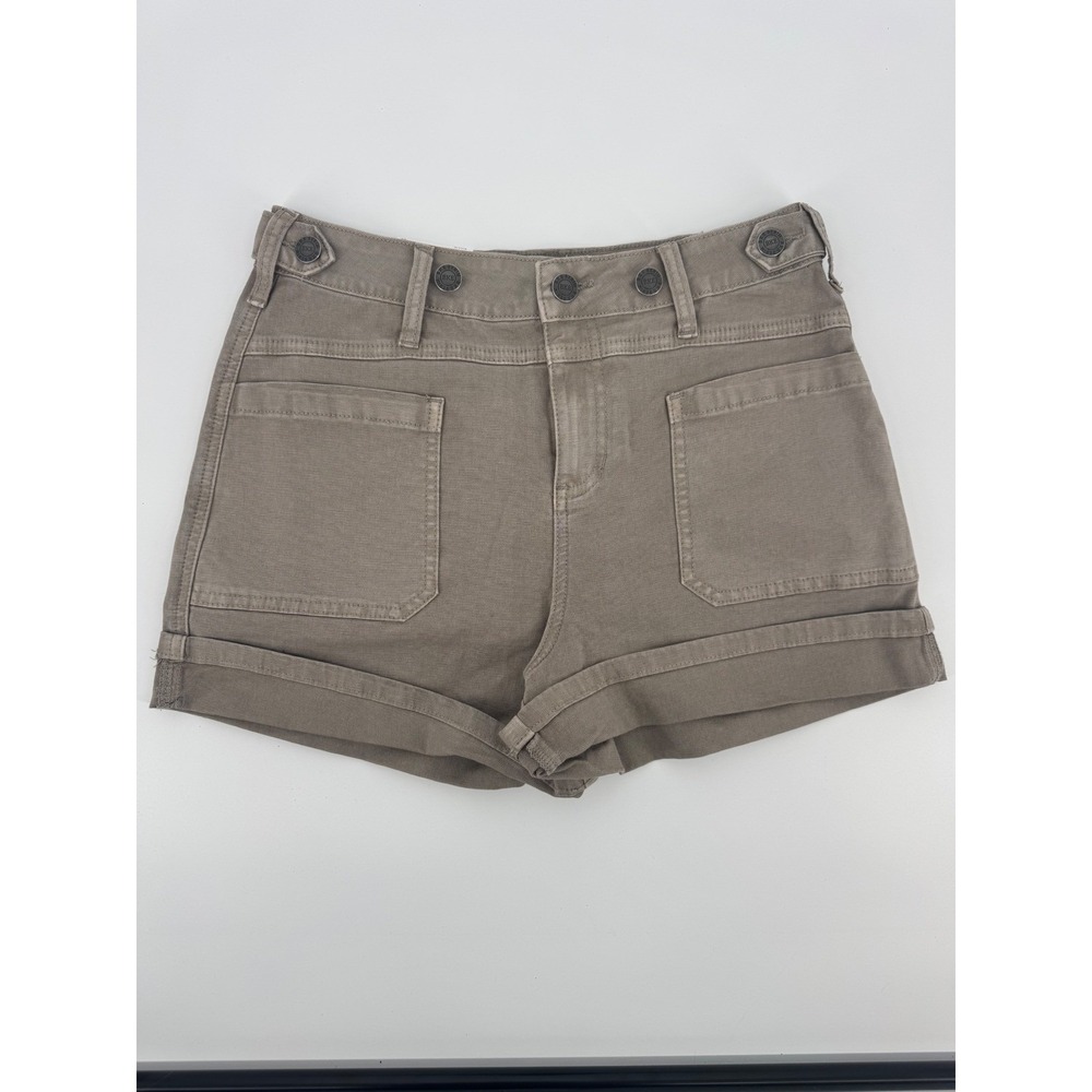 BKE Billie High Rise Slim Fit Shorts Putty Taupe Grey Cuffed Size 25 NWT